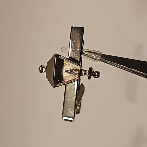 Vintage Silver & Gold Finish Gas Lamp Tie Clips - Picture 10 of 12